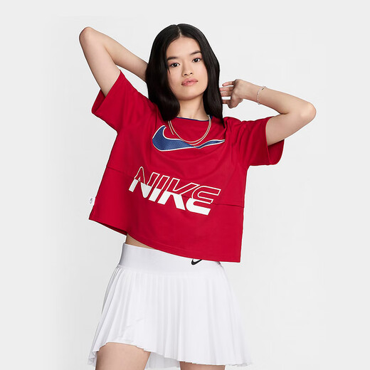 Nueva camiseta NIKE 24 de verano de manga corta holgada, cómoda y transpirable para mujer HF6291-687 2XL