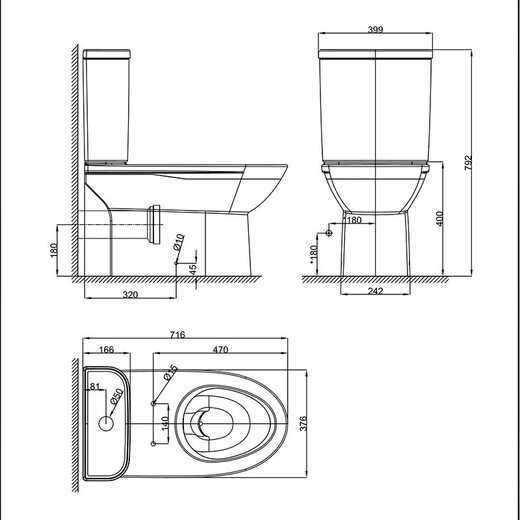 美标卫浴新摩登冲落式坐便器节水防臭缓冲盖板马桶2629 2630 2629（墙排180mm坑距）