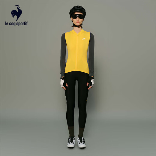 Le coq sportif Cycling French Rooster Autumn and Winter Women's Fashionable Sports Long-Sleeved Cycling Jersey Goose Yellow L