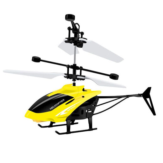 Knowledge Garden Remote Control Plane Helicopter Fall Resistant Intelligent Suspension Gesture Sensing Aircraft Primary School Student Drone Children's Toy Yellow Helicopter Remote Control + Hand Feel Dual Mode