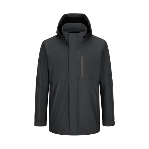 YOUNGOR single executive jacket men's hooded single jacket not easy to wrinkle, shape-proof, elastic and durable, same style as the mall, black YJJK435484ATA L 175/96A