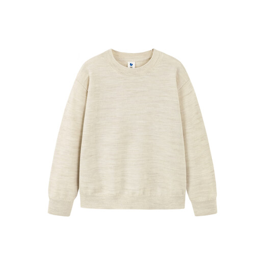 Mini Bala machine washable woolen sweater for boys and girls new winter parent-child warm woolen sweater white tone 00411-parents 160