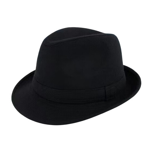 Nozhi Meng Autumn and Winter Solid Color Gift Hat Men's Stage Felt Hat Jazz Hat Middle-aged and Elderly Simple Old Man Hat NM550 Black Average Pier Circumference 58cm