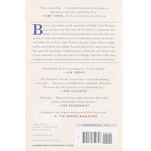现货 你当像鸟飞往你的山 英文原版 受教:回忆录 教育改变人生 Educated:A Memoir 比尔盖茨推荐 Tara Westover