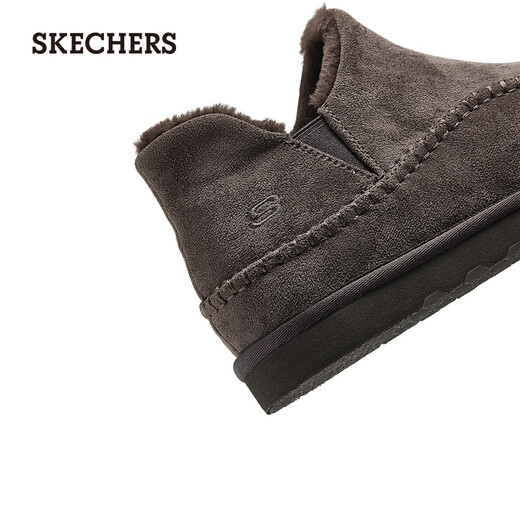 Skechers velvet winter men's shoes wide feet fat warm snow boots winter boots cotton shoes outdoor wear-resistant work shoes 205178