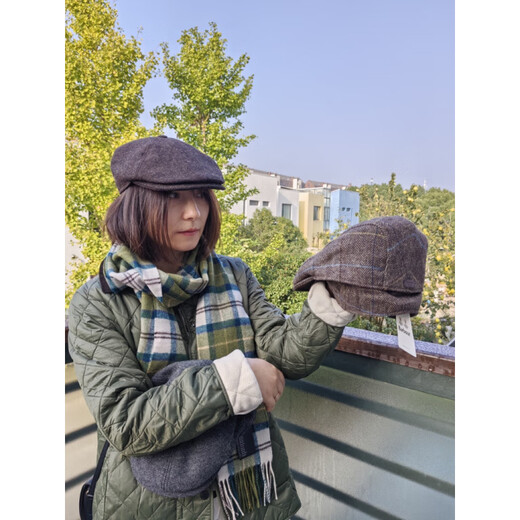 Barbourlp velvet beret woolen British retro winter hat gentleman hat official flagship authentic 066591 charcoal erring non-ear protection M (56-58c)