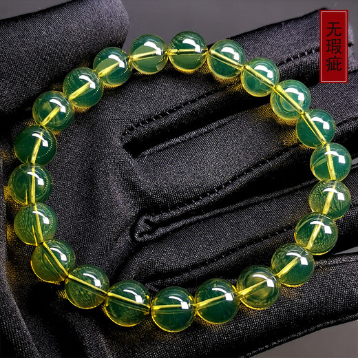 Amber style, one thing, one picture, one certificate, blue amber bracelet for men and women, Mexican natural water purified high blue amber gold bracelet, 6.53g, 8.5mm