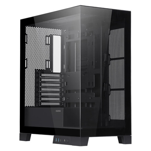 先马（SAMA）元境界黑色ATX海景房机箱 顶部可拆卸水冷架/双360水冷位/双面玻璃/双U3+Type-C/支持背插式主板