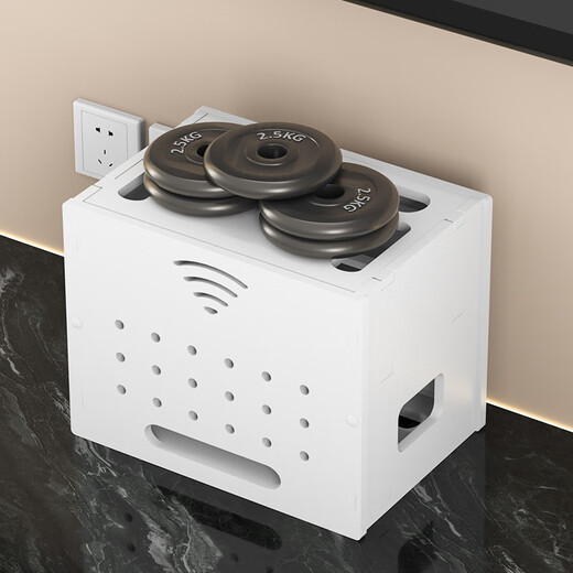 Shunmai router storage box desktop TV set-top box storage rack wire wireless network wifi box placement rack light cat wifi model-3 layers-walnut color