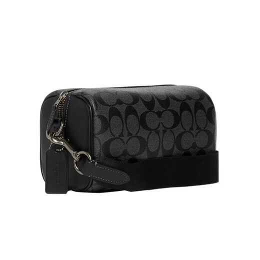 蔻驰（COACH）【元旦礼物】男包Canvas男士斜挎包单肩子母包送男友/老公 CJ674 黑色 QBO4G