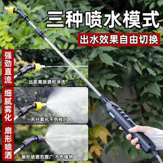 便携式喷雾器打农药全自动电动可伸缩喷枪浇花充电式消毒新款打药 2800mA重力过滤网+5米水管