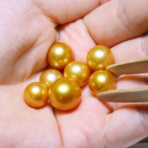 Sea pupil 18K gold set with moissanite South Sea gold bead pearl pendant single Miao Shuang Princess thick gold seawater necklace for women S grade/almost flawless rich gold 13-14mm +18K gold chain