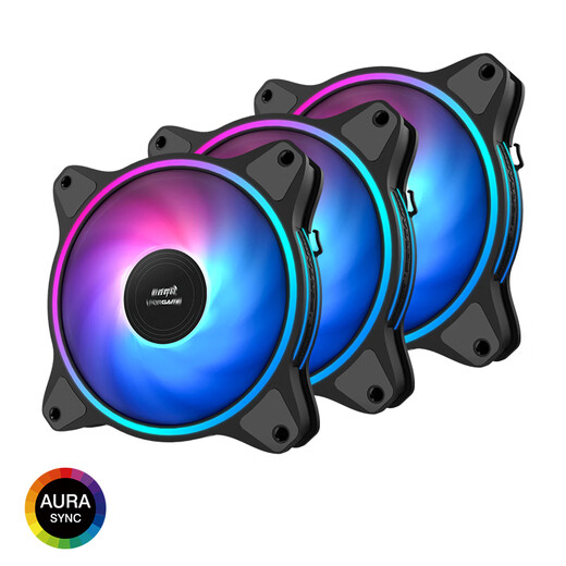 Gamer G3 ARGB colorful light effect supports divine light synchronization chassis cooling fan set (3 fans + hub + remote control)