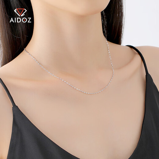 Aido Diamond Platinum Necklace Women's Plain Chain pt950 Platinum Japanese Chain with Pendant Clavicle Chain Weight 2.6-2.8g Length 45cm Thick About 1.4mm