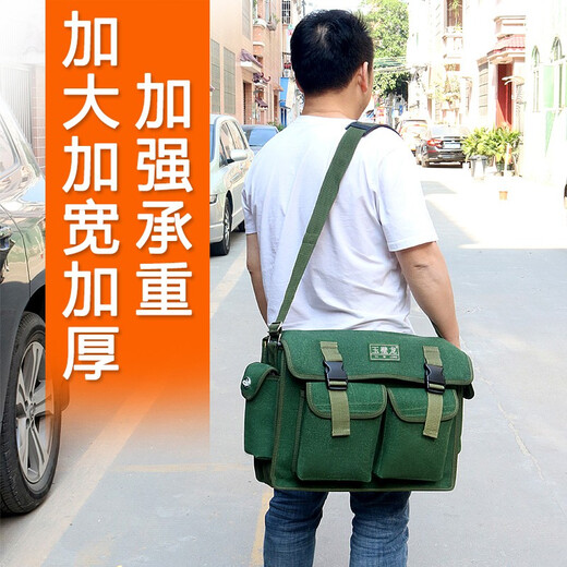Electrician's Tool Bag Canvas Thickened, Strong and Durable Carpentry, Plumbing and Electrician Multifunctional Installation and Repair Hardware Tools Large Capacity Wear-Resistant Storage Bag Messenger Bag Thick Medium Single Layer 43 Styles