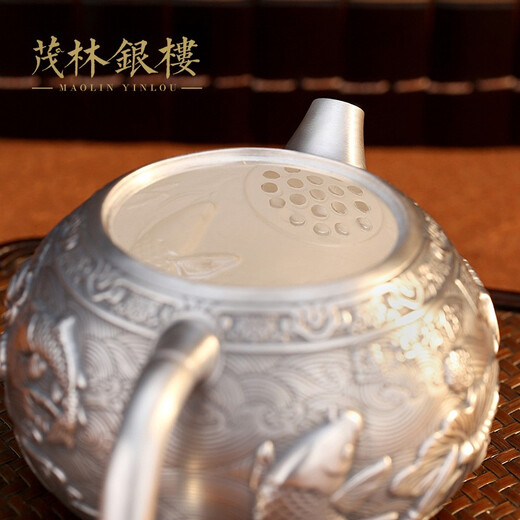Maolin Yinlou Silver Pot Pure Silver 999 Teapot Home Tea Ceremony Kung Fu Tea Set Fair Cup Tea Cup Succeeding Years Suit