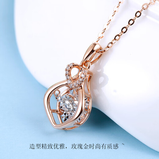 Shlessler Luxury Jewelry Chinese Valentine's Day Gift Necklace Women's Rose Gold Real Diamond Pendant Birthday Gift Rose Gold Gift Box Packaging (Air Express)