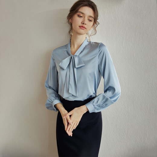 ROEYSHOUSE Luo Yi temperament dark blue skirt women's autumn new intellectual commuting mid-length skirt 03984 dark blue M