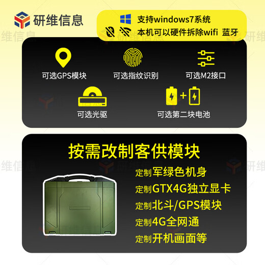 研维三防14英寸加固笔记本电脑|15.6英寸三防笔记本电脑|强固式工业级笔记本|加固计算机户外野外用手提式 (E474)i7-1165G7+8G+500GSS win10专业版