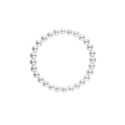 Yumeihe Natural Freshwater Shijia Pearl Bracelet Perfect Round Flawless Pearl Bracelet as a Mother's Day Gift for Mom White Pearl Bracelet 7-8mm x 18cm