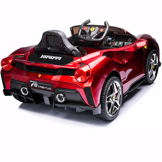 Ogulun Ferrari children's electric car four-wheel drive rocking car birthday gift toy car remote control can sit on people high-end version elegant white