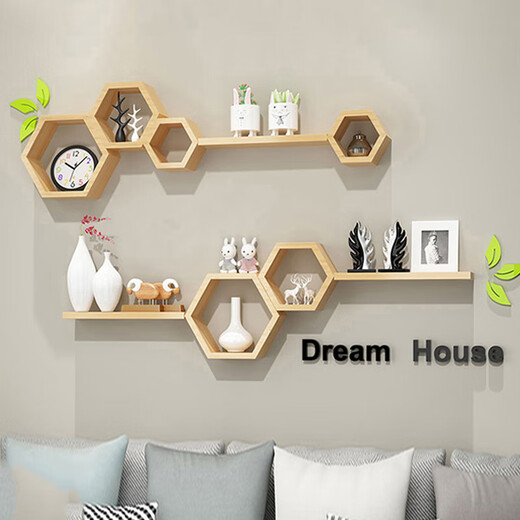 Anfennu wall rack without punching wall hanging bedroom living room bedroom wall hanging rack Package M (paint-free plate)