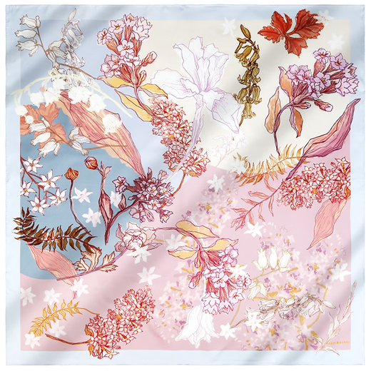 Maria Gucci birthday gift square scarf for mother 100% mulberry silk shawl with elder silk scarf female gift box floral powder