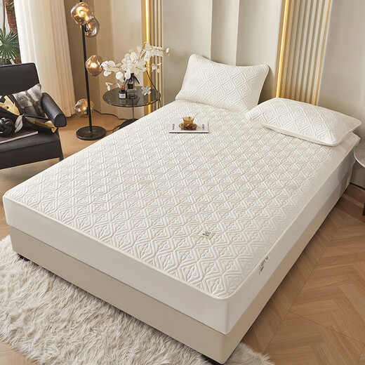 A-Fontane quilted fitted sheet 2 meters by 2.2 meters Class A maternal and infant grade raw cotton soy fiber fitted sheet mattress protector bed cover Fanhua-Daihui 1.5*2.0m