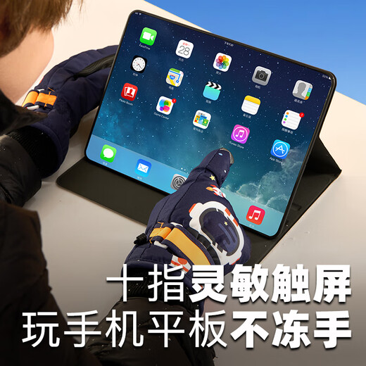 Mu Meng Children's Gloves Ski Gloves Boys Cycling Waterproof Children Playing in the Snow Cartoon Warm Gloves Navy M