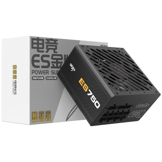 Aigo Esports ES750WATX3.0 Gold Medal Full Module Black Desktop Computer Host Power Supply (80PLUS Gold Medal/Native PCIE5.0/Large Single Channel 12V)