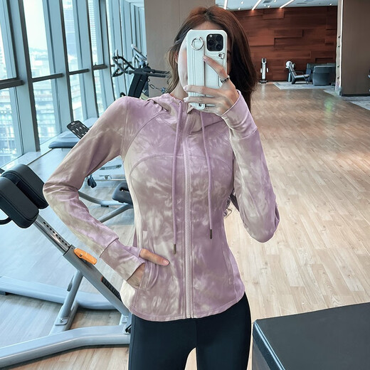 LULULMCCTN Yoga Top Women's Long Sleeve Pilates Professional Training Stand Collar Tight Running Sports Jacket Women Gray L