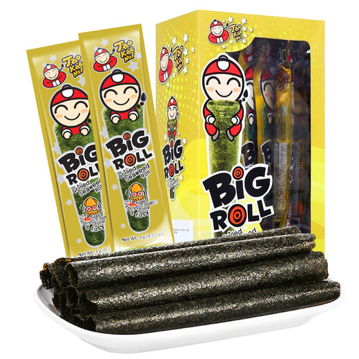 Boss Zai imported from Thailand, seaweed rolls, spicy squid flavor, crispy seaweed, snacks, individually packaged 3g*9 pieces