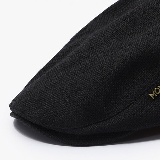 
Monnet hat men's summer new duckbill hat middle-aged and elderly casual daddy beret four seasons painter hat retro front hat black [letter copper label] one size (54-60CM)