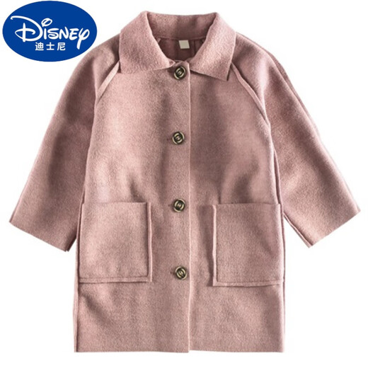 迪士尼（Disney）女童双面呢大衣2025新款秋冬洋气大童秋装儿童呢子仿羊绒毛呢外套 浅灰色 浅灰色 160 码建议13-14岁【150-160cm】