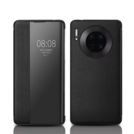 飞利浦 适用华为mate30pro手机壳e翻盖皮套商务智能视窗5g全包防摔男款简约保护套 华为Mate 30Pro/30ePro【青山黛】