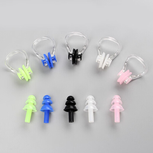 Youdingqi Swimming Nose Clip Earplug Set Unisex Waterproof Anti-Slip Nose Protector Diving Anti Nose Off Blue