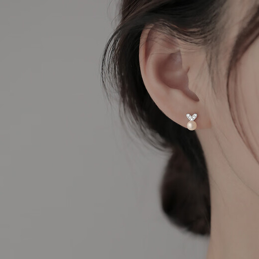 Miman (MIMORE) S925 silver imitation pearl earrings for women, fashionable, high-end, temperamental earrings for pierced ears, no need to remove them when sleeping, and prevent clogging