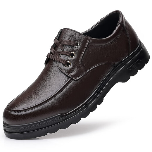 YRC Yierkang men's shoes autumn hollowed-out sandals shoes men's soft bottom business casual shoes men's lightweight non-slip dad's shoes 6627 four-season brown 39 (standard leather shoes size, regular size and regular shot)