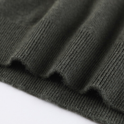 Antonio 10% cashmere + sheep wool simple solid color wool sweater men's half turtleneck autumn and winter new warm sweater brown tea green 52 (180/96A)