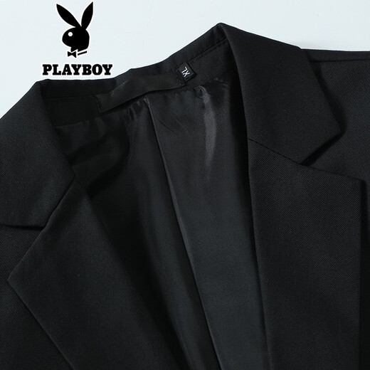 Playboy suit, men's casual suit, black jacket, formal groomsman suit, groom's wedding three-piece suit, 801 two-button black suit, suit + trousers 175A