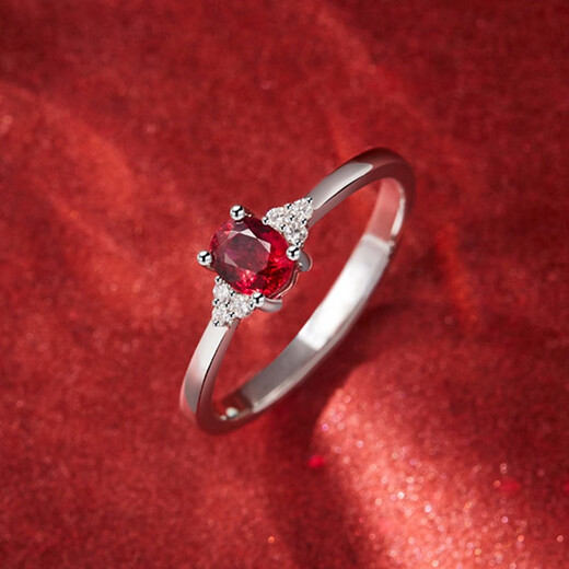 Yicai Jewelry Natural Pigeon Blood Ruby Ring for Women 18k Gold Diamond Colorful Jewelry Ring Simple and Fashionable 1.02 Carats / Pigeon Blood Red / No Burning / International Certificate