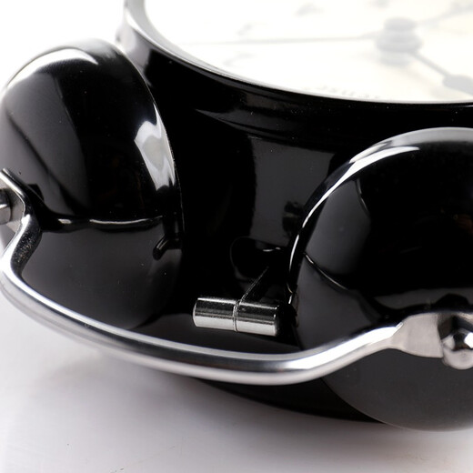 Hanshi (Hense) simple mechanical ring alarm clock, special wake-up artifact for high school students, powerful wake-up sound, children's bedroom dormitory alarm clock, desktop clock, small desk clock HA70 black