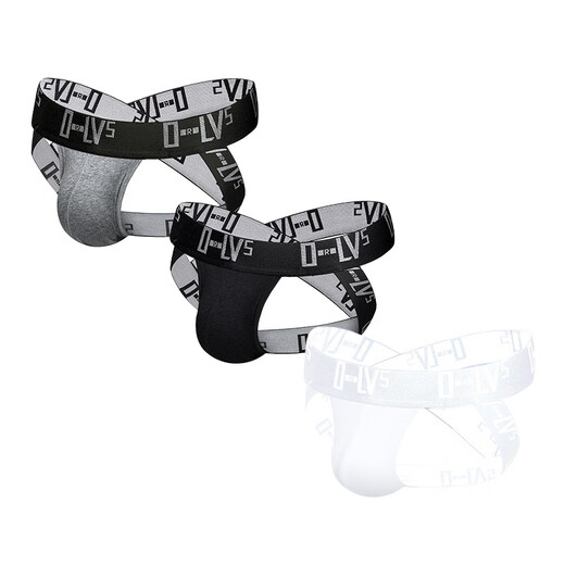 Long Night, Fashionable Men's Four-Strap Sexy Underpants, Sexy Hollow Thongs, Tight Sexy Butt Lifting Gay Double Thongs, Black M