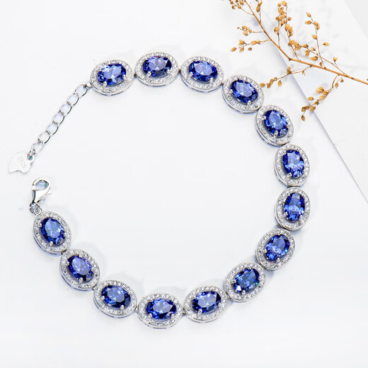Nianfu sapphire bracelet women's s925 silver new style versatile pavé blue zircon tanzanite crystal bracelet 925 hand