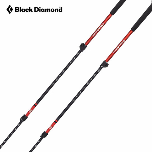Black Diamond Black Diamond BD outdoor trekking pole telescopic walking pole light hiking equipment outdoor supplies 112507 112507-red pair (including snow pole cap)