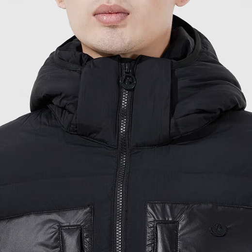 
Adidas (adidas) Clover down jacket men's winter new running sportswear warm windproof casual hooded jacket H13564 black (down jacket) XS