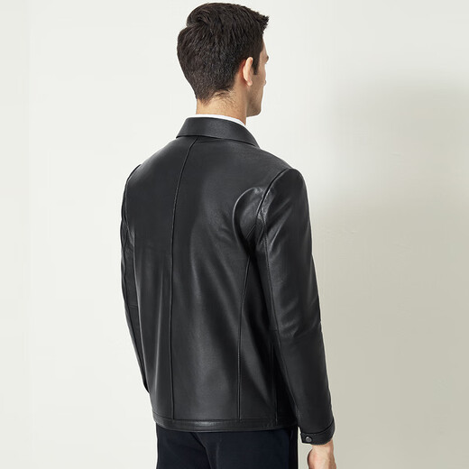 Shanshan first layer sheepskin leather jacket men's autumn and winter business casual commuting versatile genuine leather lapel fitted crisp jacket