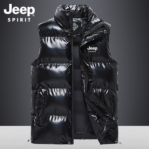 JEEP SPIRIT gilet gilet rembourré en coton pour hommes gilet d'automne et d'hiver pour hommes gilet thermique épaissi décontracté veste coupe-vent d'extérieur en coton pour hommes 683 bleu XL