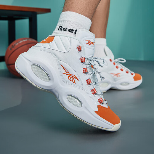 Reebok men and women QUESTION MID orange toe retro sports practical basketball shoes HR1049 41