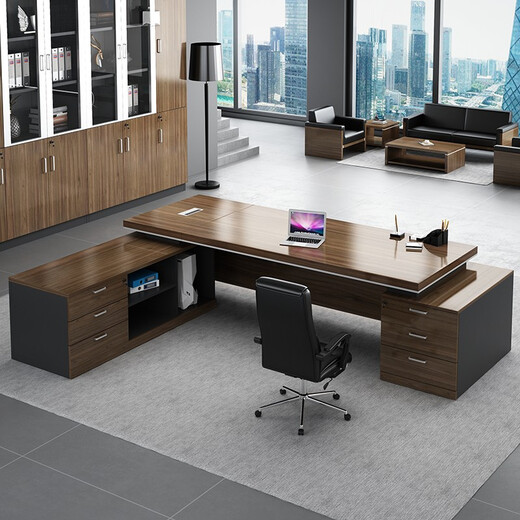 Gongxingtang Office Furniture Boss Desk Desk Modern Simple Executive Desk President Desk Manager Desk Supervisor Desk Work Desk 1.8 Meter Luxurious Double Cabinet